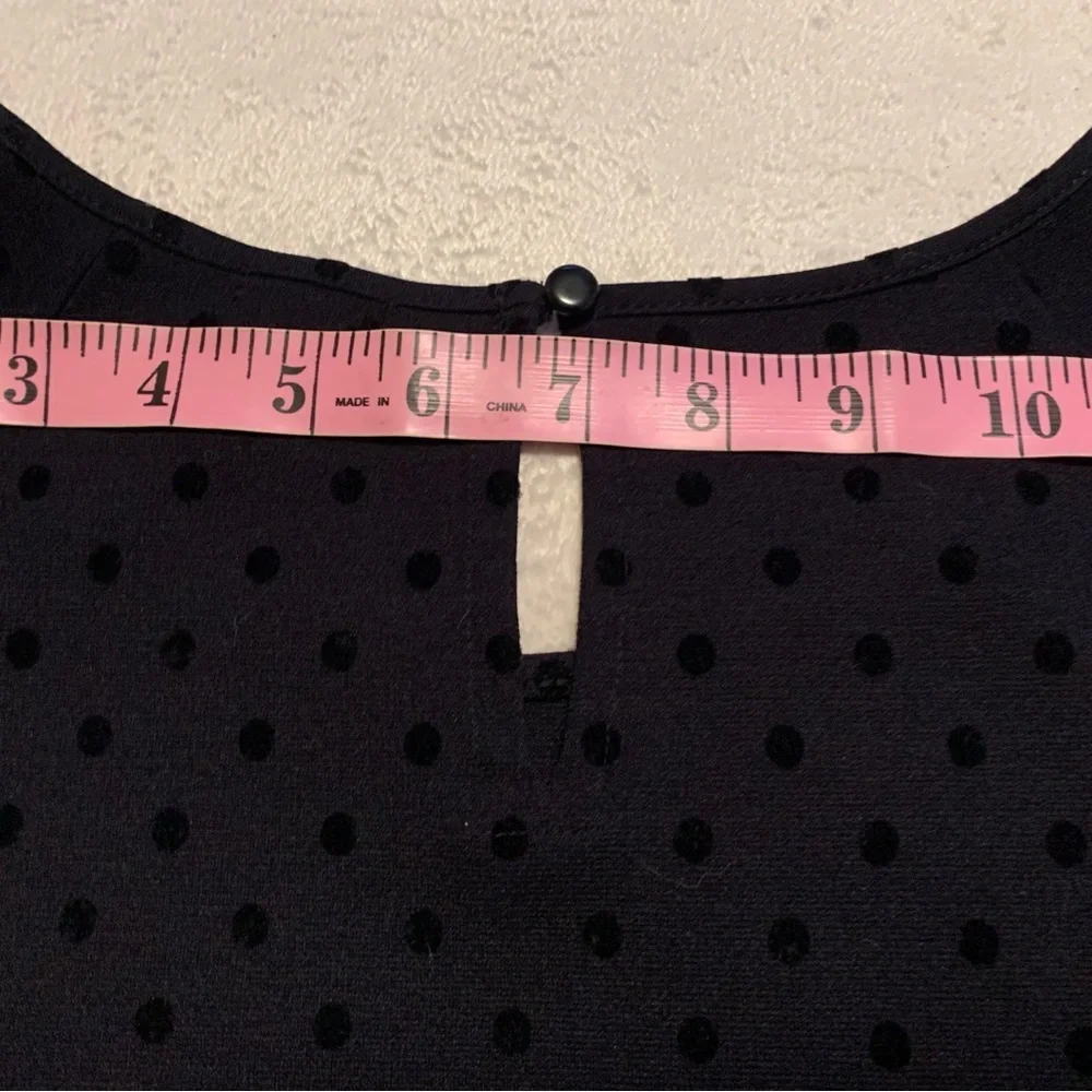 J.CREW women’s black three-quarter sleeve velvet polkadot blouse size XS LNWOT